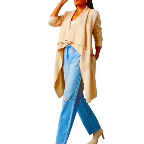 Flawless Oversize Cream Open Cardigan Size XS/S - Picture 5 of 11